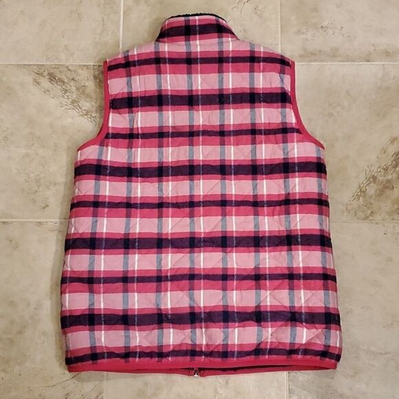 Girl Vineyards Vines plaid and sherpa fleece reversible vest - Picture 3 of 10